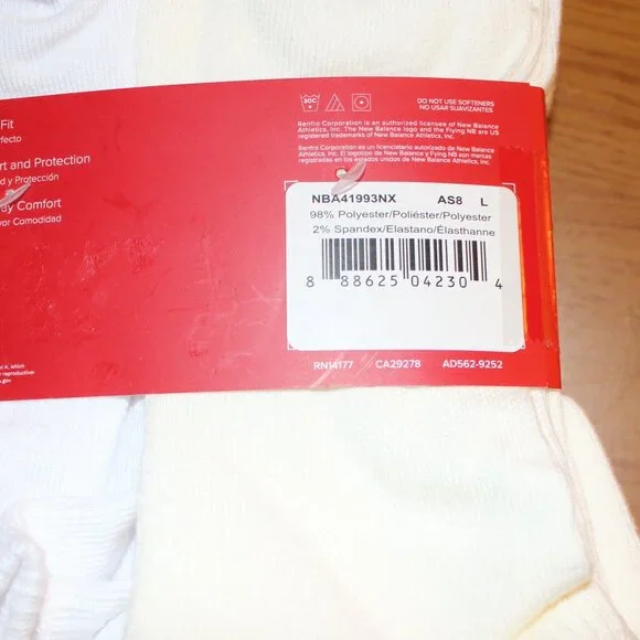 New Balance White Men's 10-Pack Cushioned No Show Socks Shoe Size 9 - 12 NWT - Picture 8 of 8